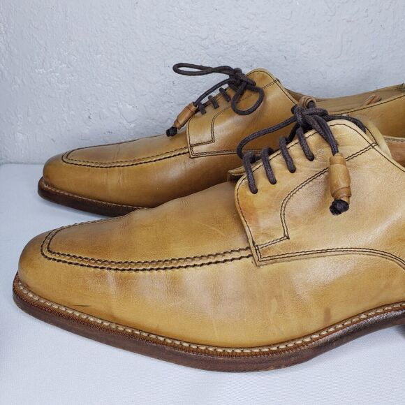Emling Chausseur Tan Leather Split Toe Derby Shoes Mens Size 9 Made In Italy main image 5